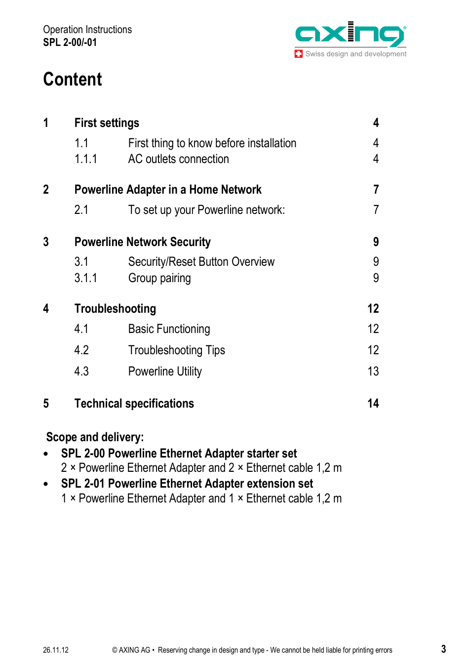 Content | AXING SPL 2-00 User Manual | Page 3 / 16