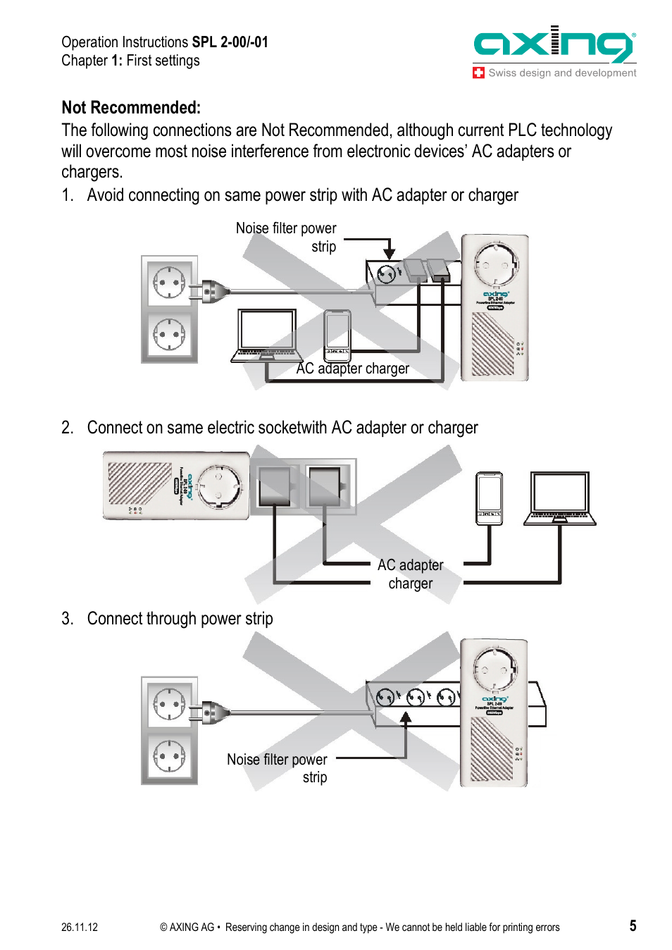 Connect through power strip | AXING SPL 2-00 User Manual | Page 5 / 16