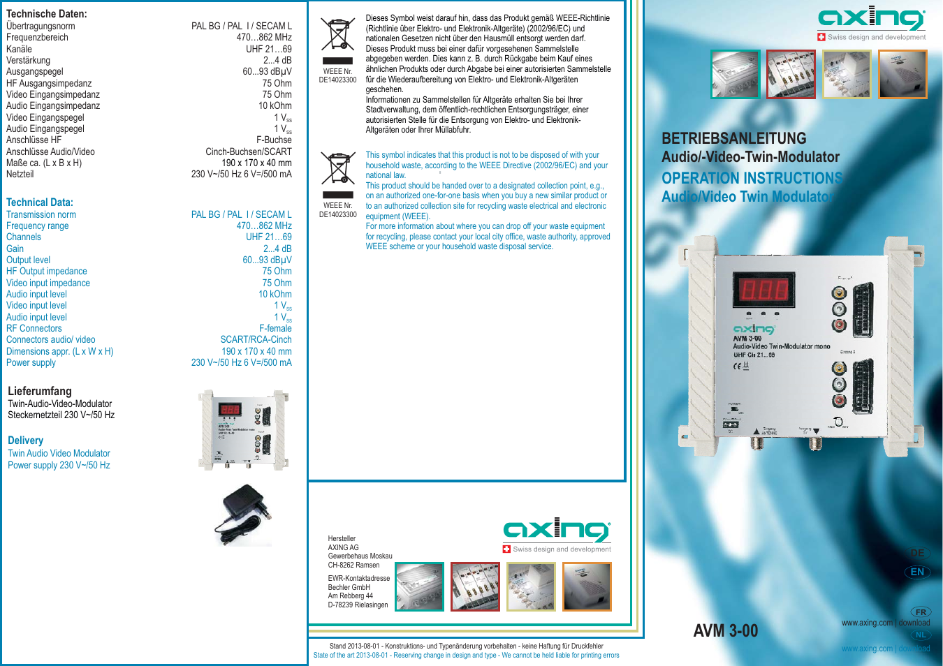 AXING AVM 3-00 User Manual | 4 pages