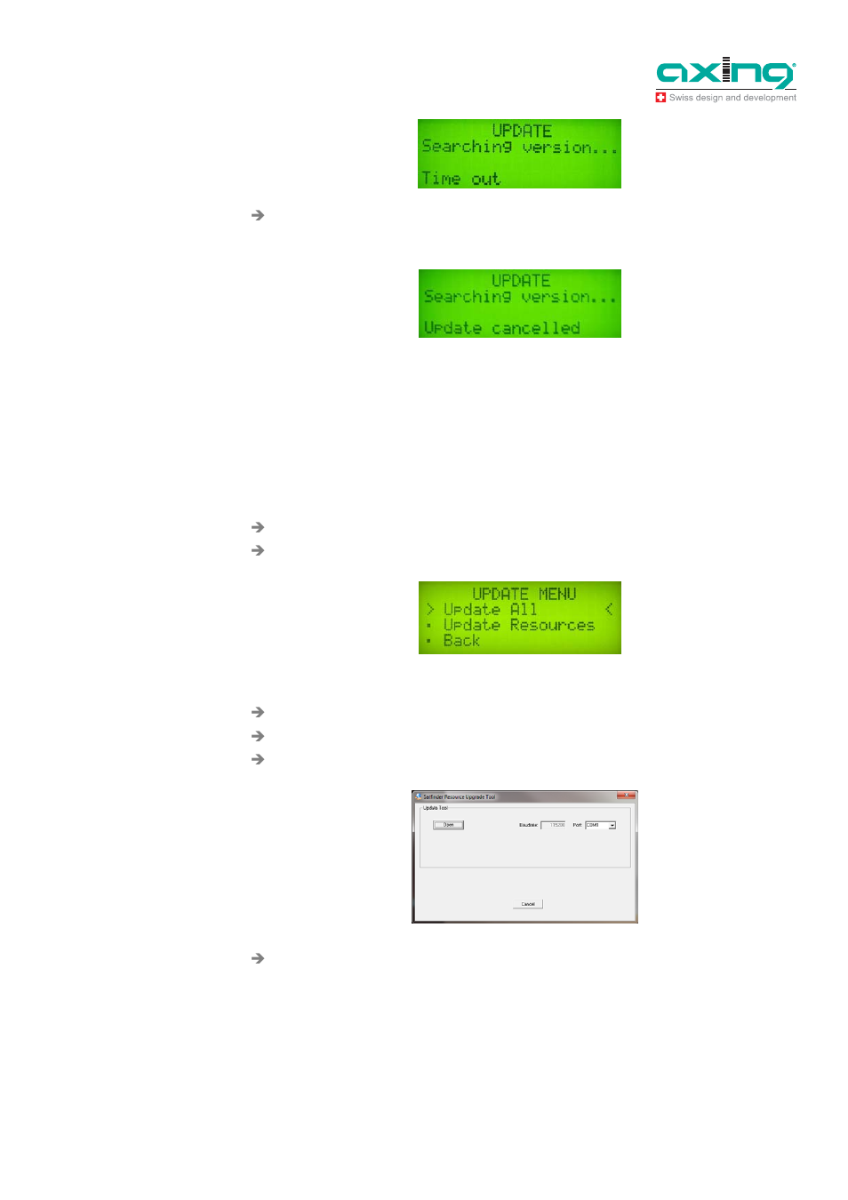 4 updating the satellite and transponder data | AXING SZU 21-00 User Manual | Page 11 / 16