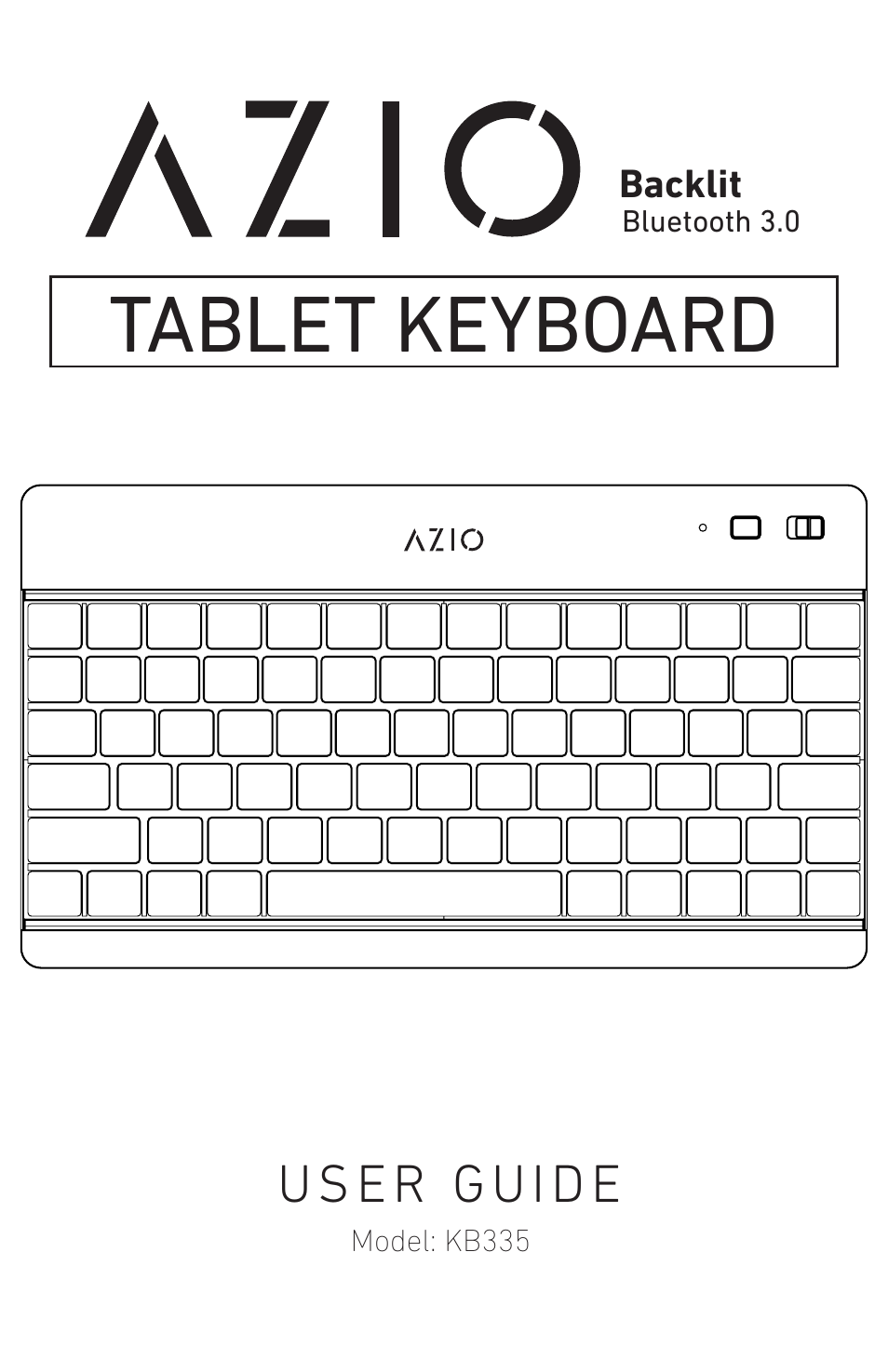 Azio Backlit Bluetooth Tablet Keyboard (KB335) User Manual | 5 pages