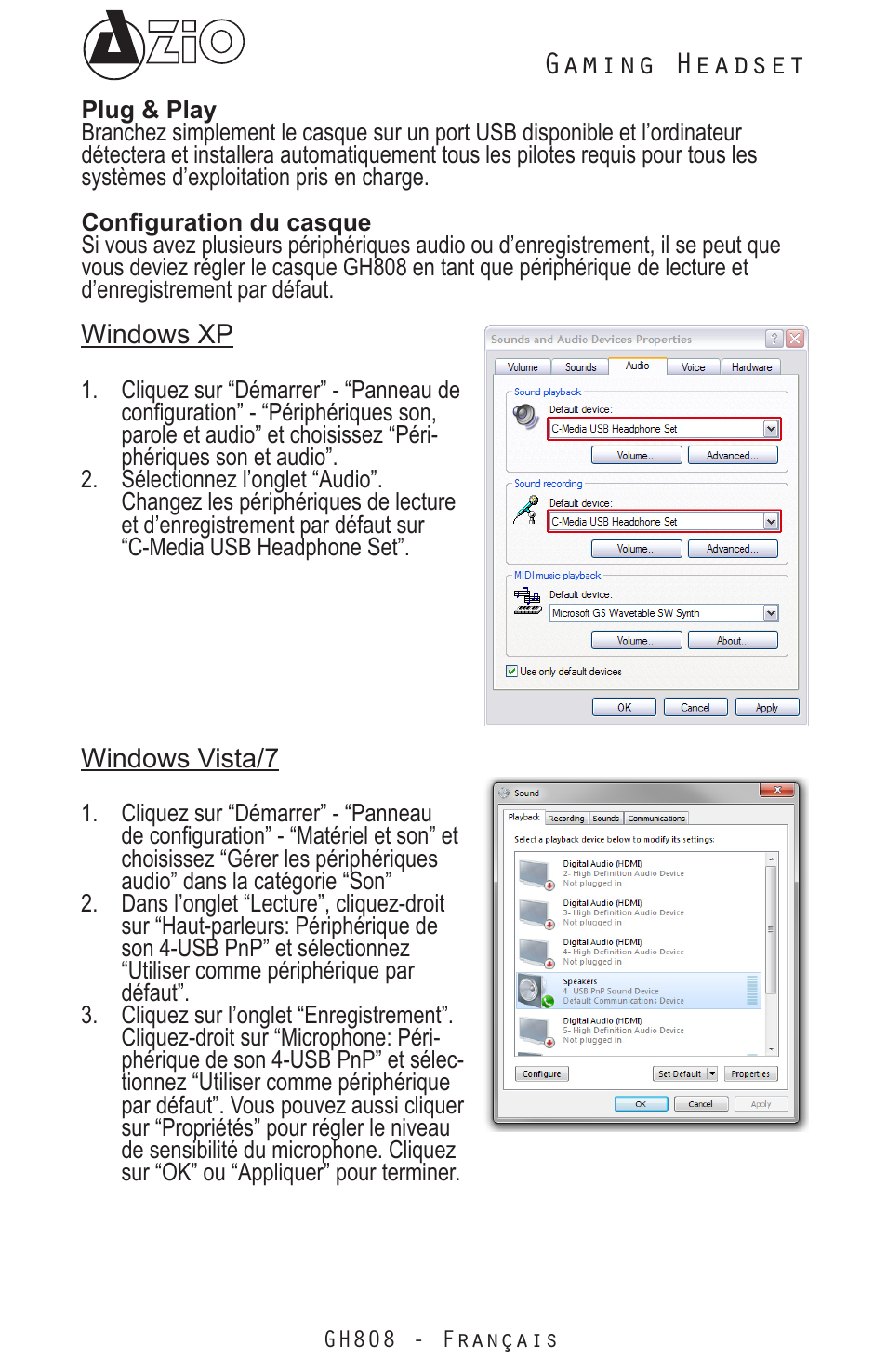 Gaming headset | Azio Levetron GH808 USB Gaming Headset (GH808) User Manual | Page 7 / 30