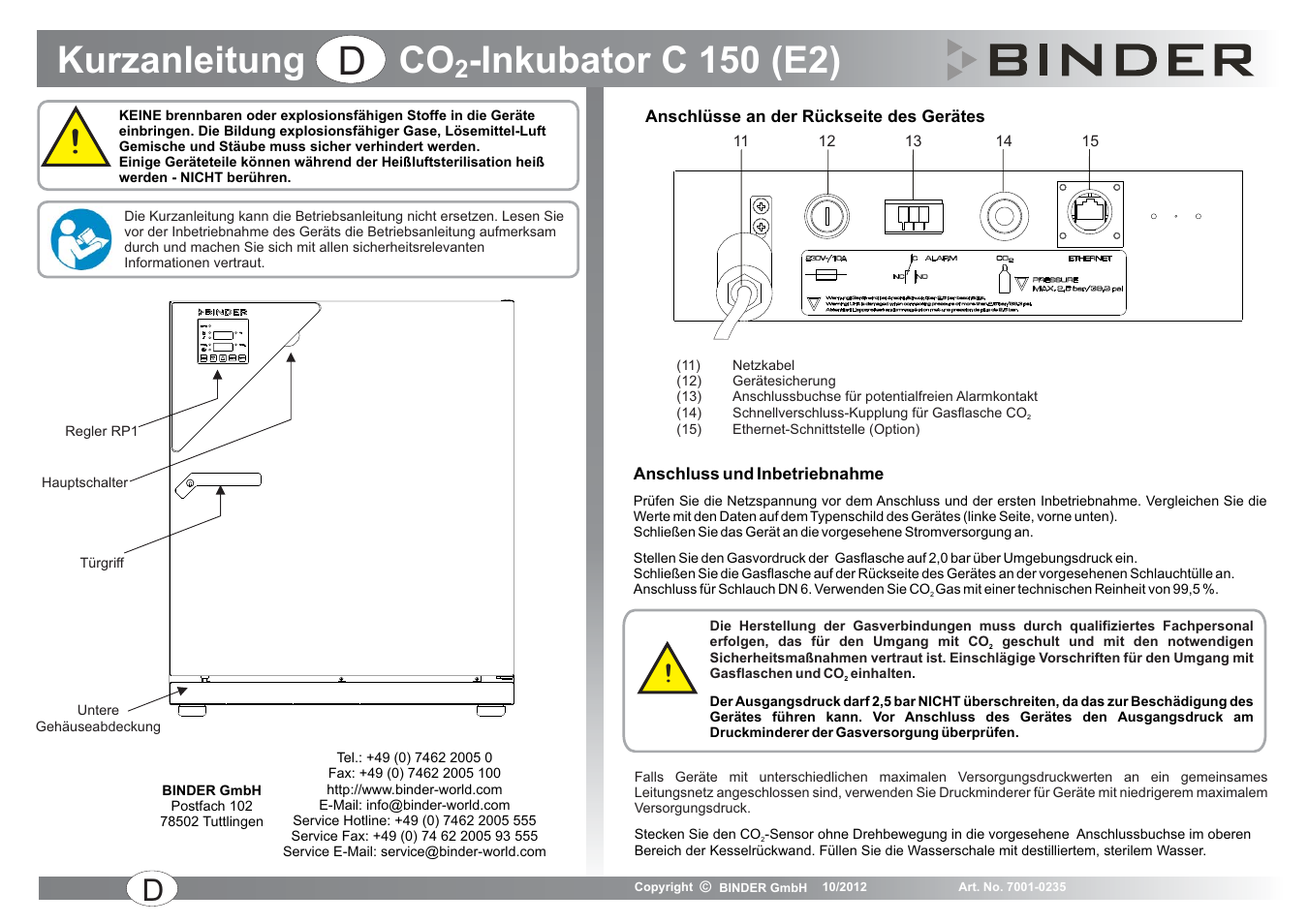 BINDER C 150 User Manual | 20 pages