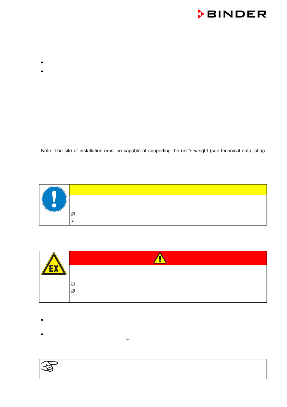Caution, Danger, 3 storage | 4 location of installation and ambient conditions | BINDER C 150 User Manual | Page 22 / 90