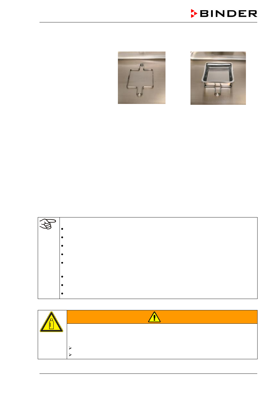 Warning, 3 water pan, 4 gas connection | BINDER C 150 User Manual | Page 25 / 90