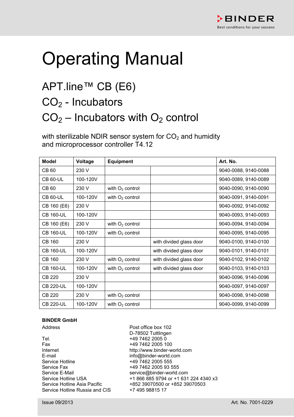 BINDER CB 60 User Manual | 145 pages