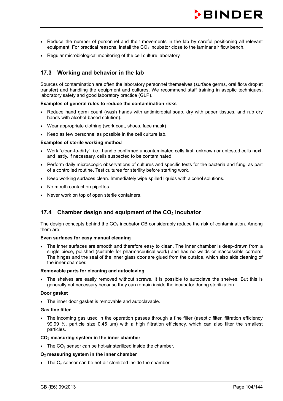 3 working and behavior in the lab, Ole_link5, Ole_link3 | 4 chamber design and equipment of the co, Incubator | BINDER CB 60 User Manual | Page 104 / 145