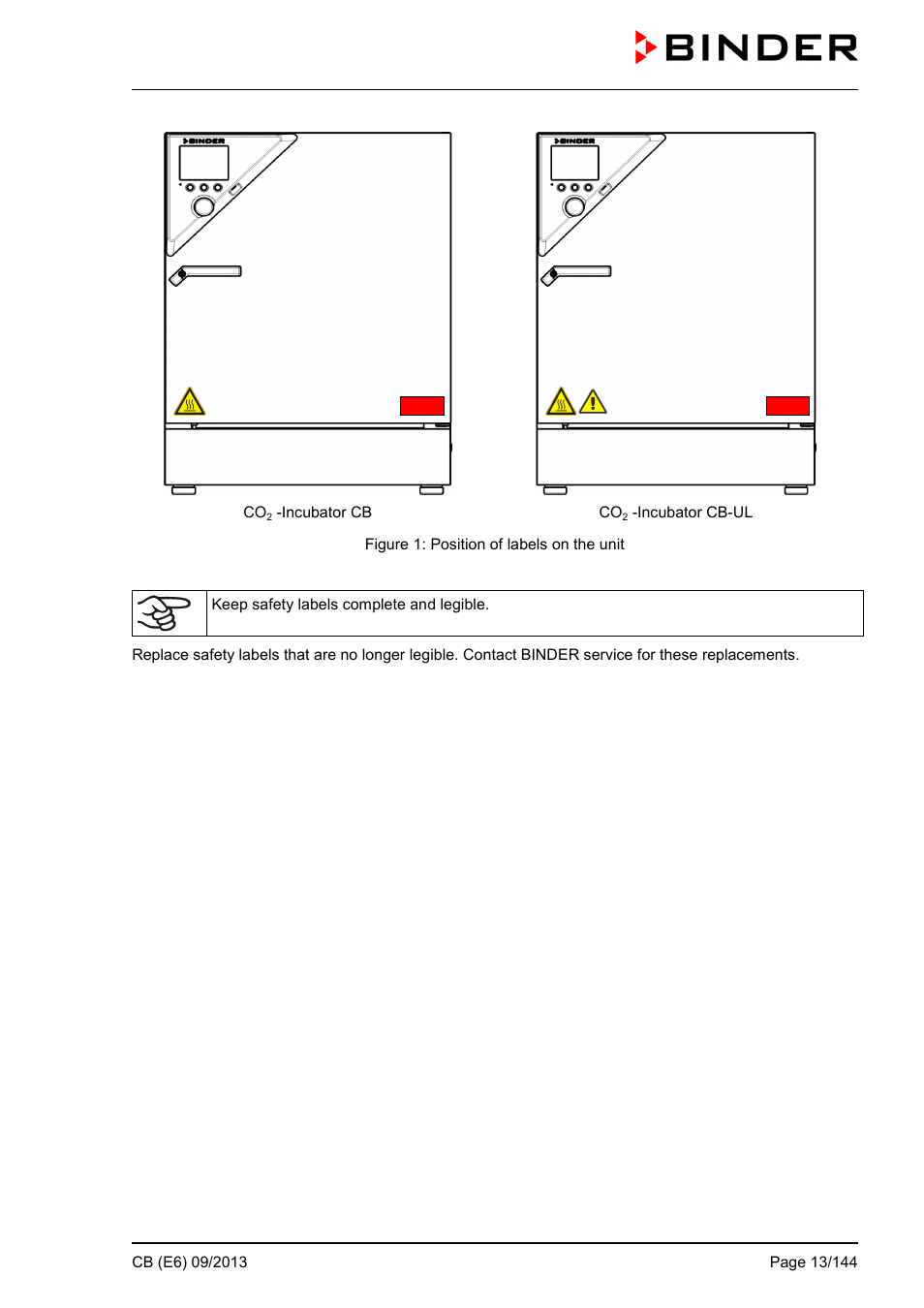 BINDER CB 60 User Manual | Page 13 / 145