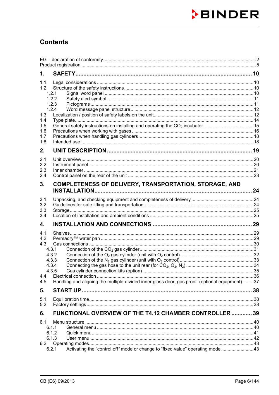 BINDER CB 60 User Manual | Page 6 / 145