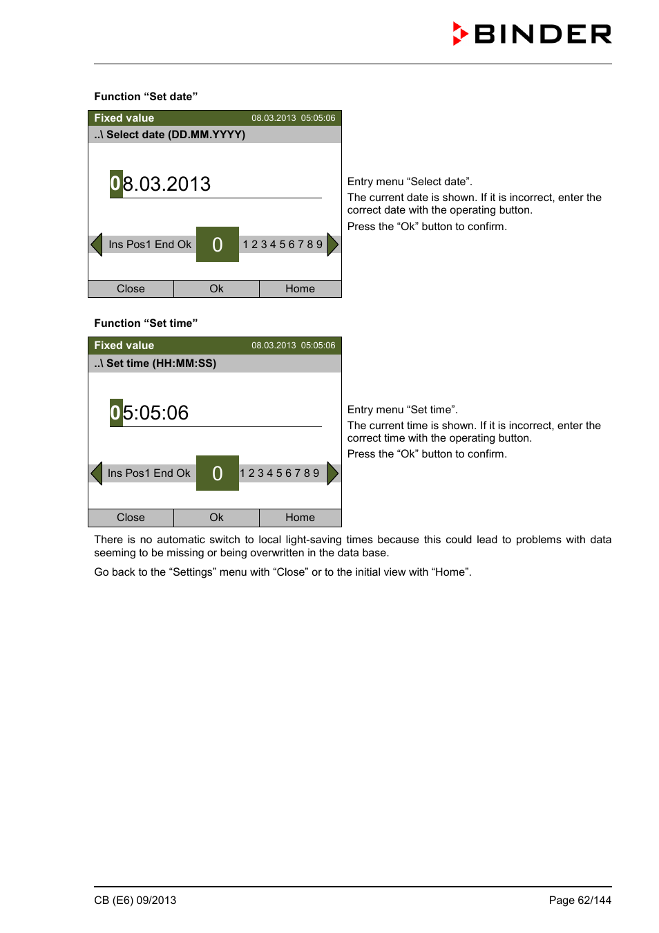 BINDER CB 60 User Manual | Page 62 / 145