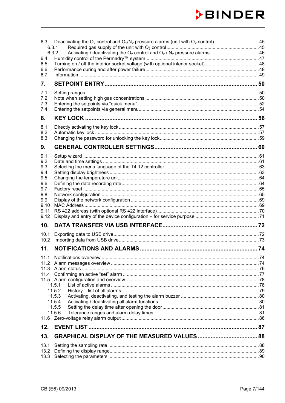 BINDER CB 60 User Manual | Page 7 / 145