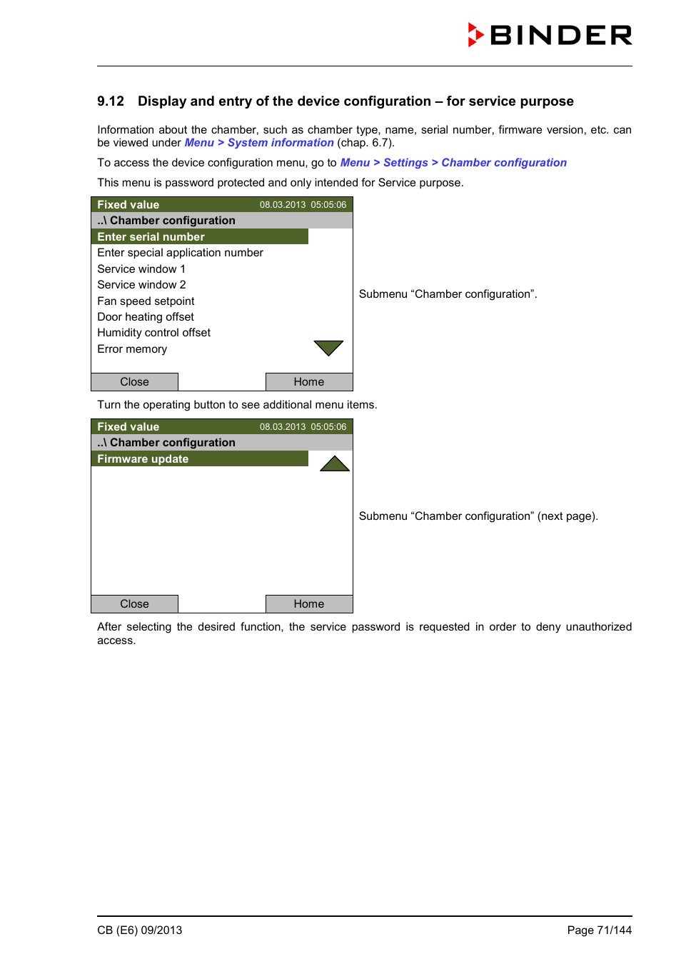 BINDER CB 60 User Manual | Page 71 / 145