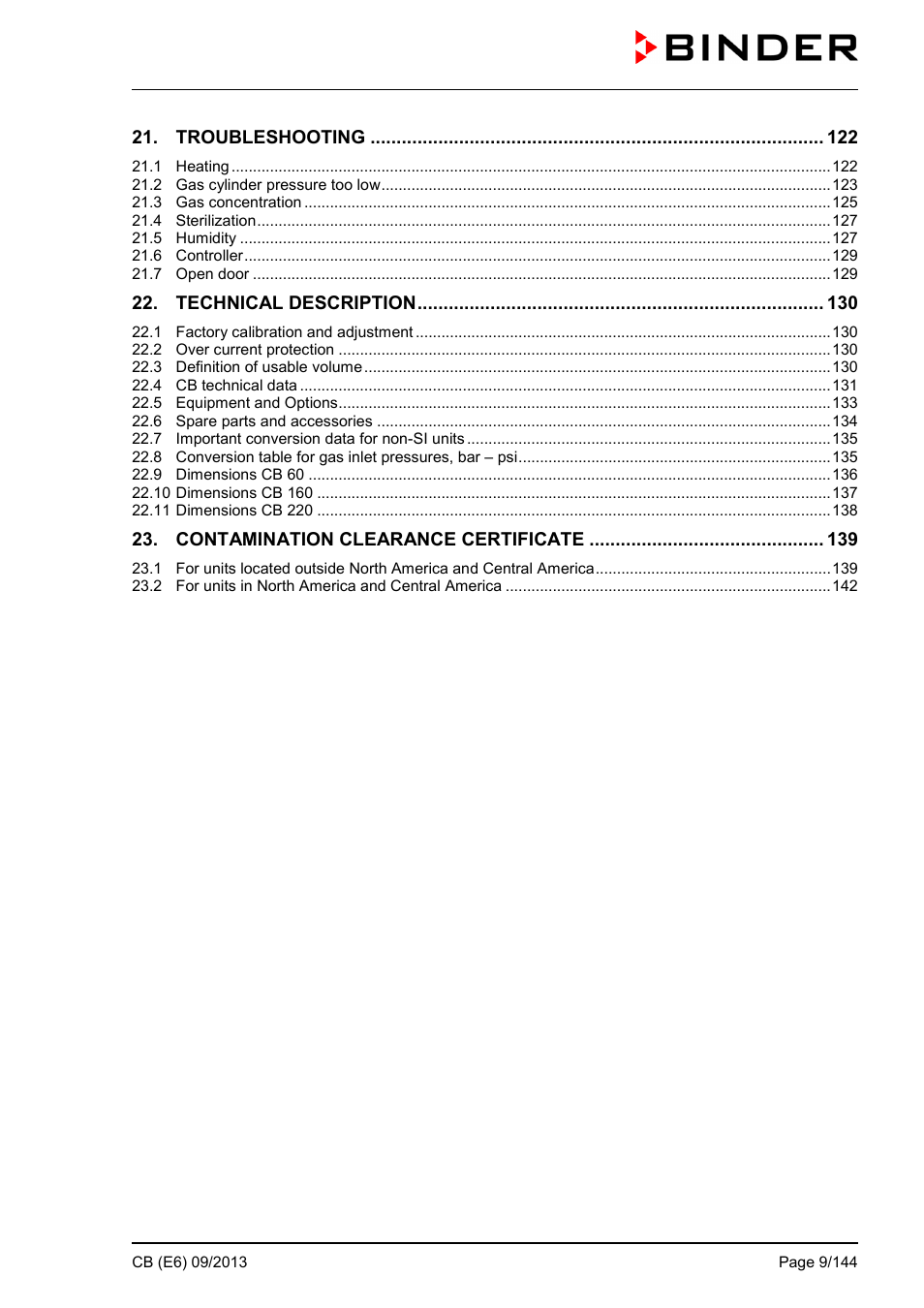 BINDER CB 60 User Manual | Page 9 / 145