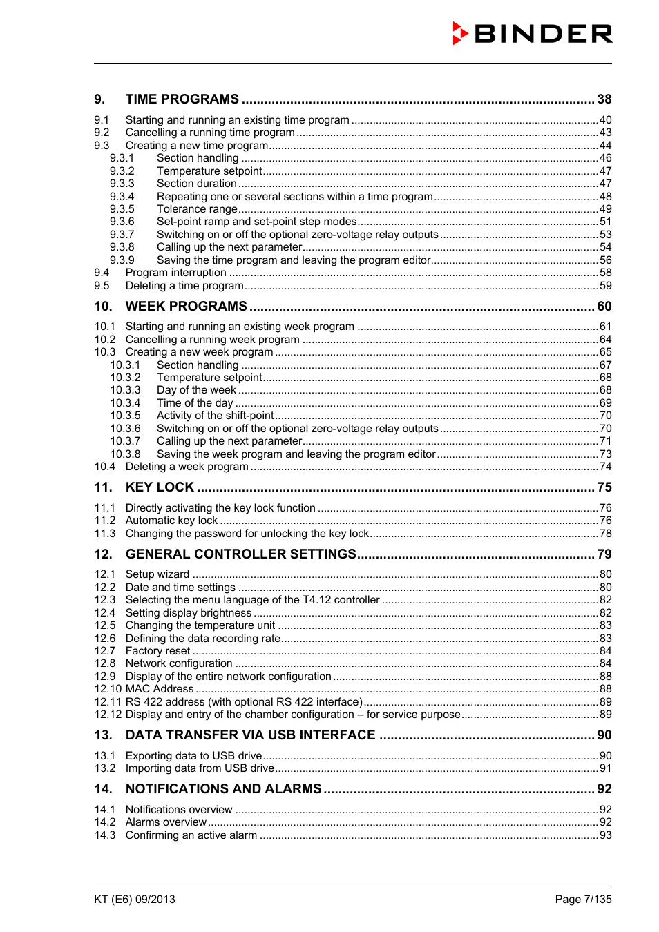 BINDER KT 53 User Manual | Page 7 / 135