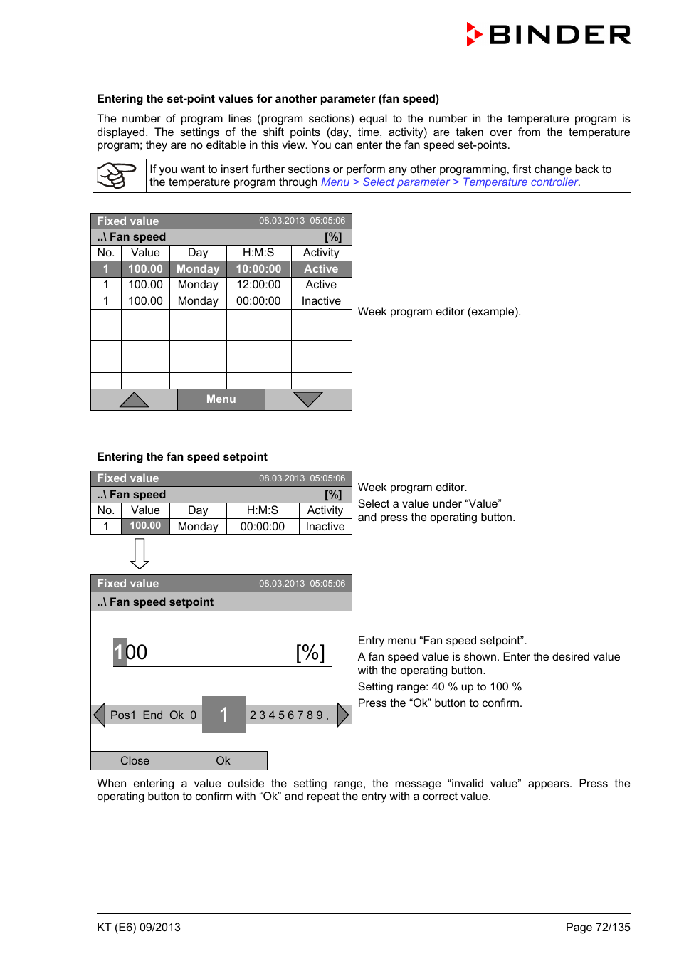 BINDER KT 53 User Manual | Page 72 / 135