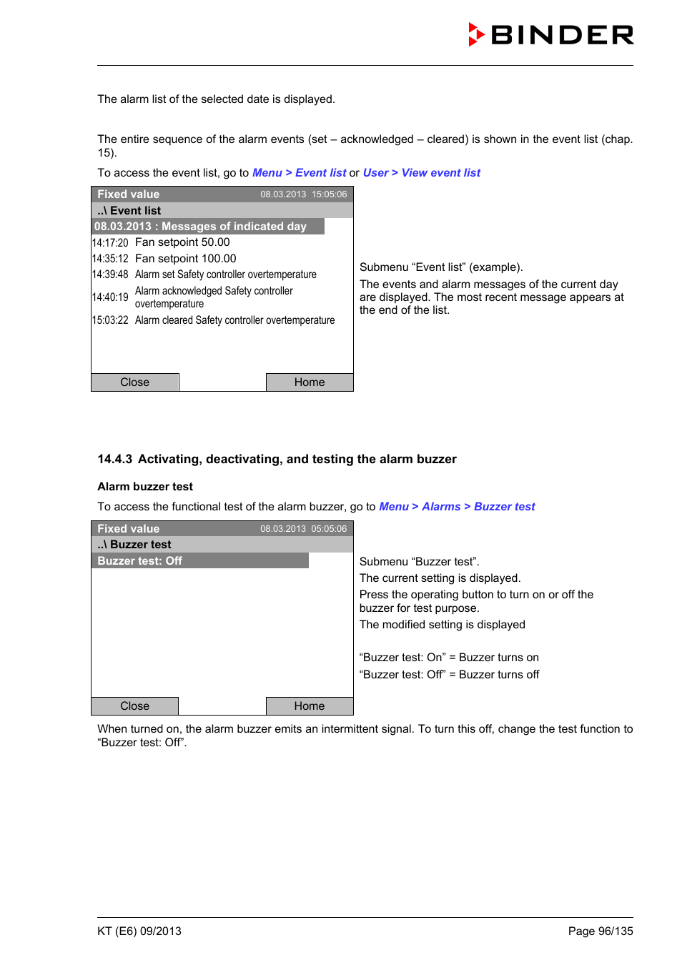 BINDER KT 53 User Manual | Page 96 / 135