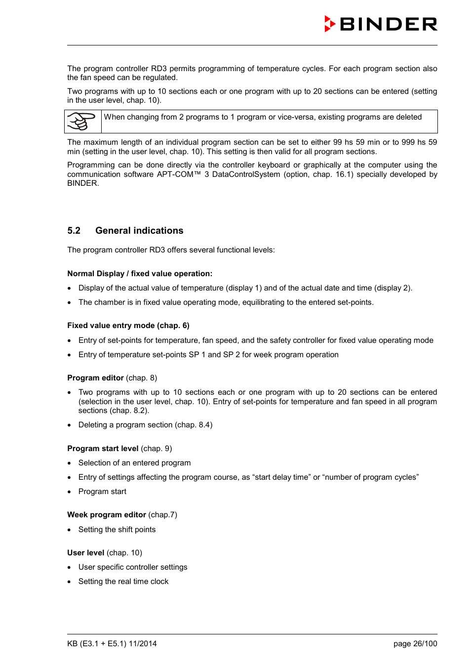 2 general indications | BINDER KB 23 User Manual | Page 26 / 101