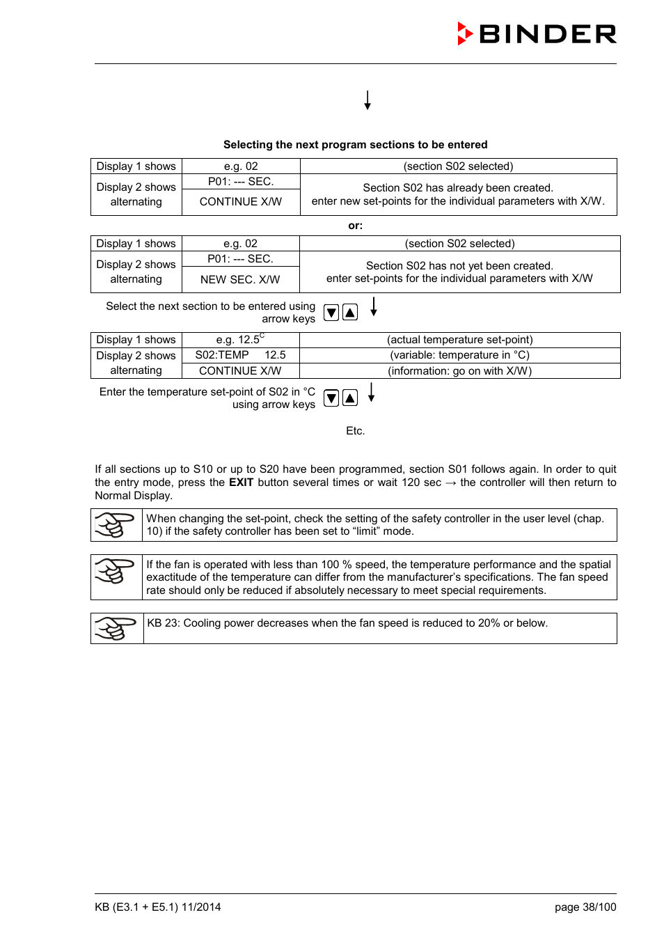 BINDER KB 23 User Manual | Page 38 / 101