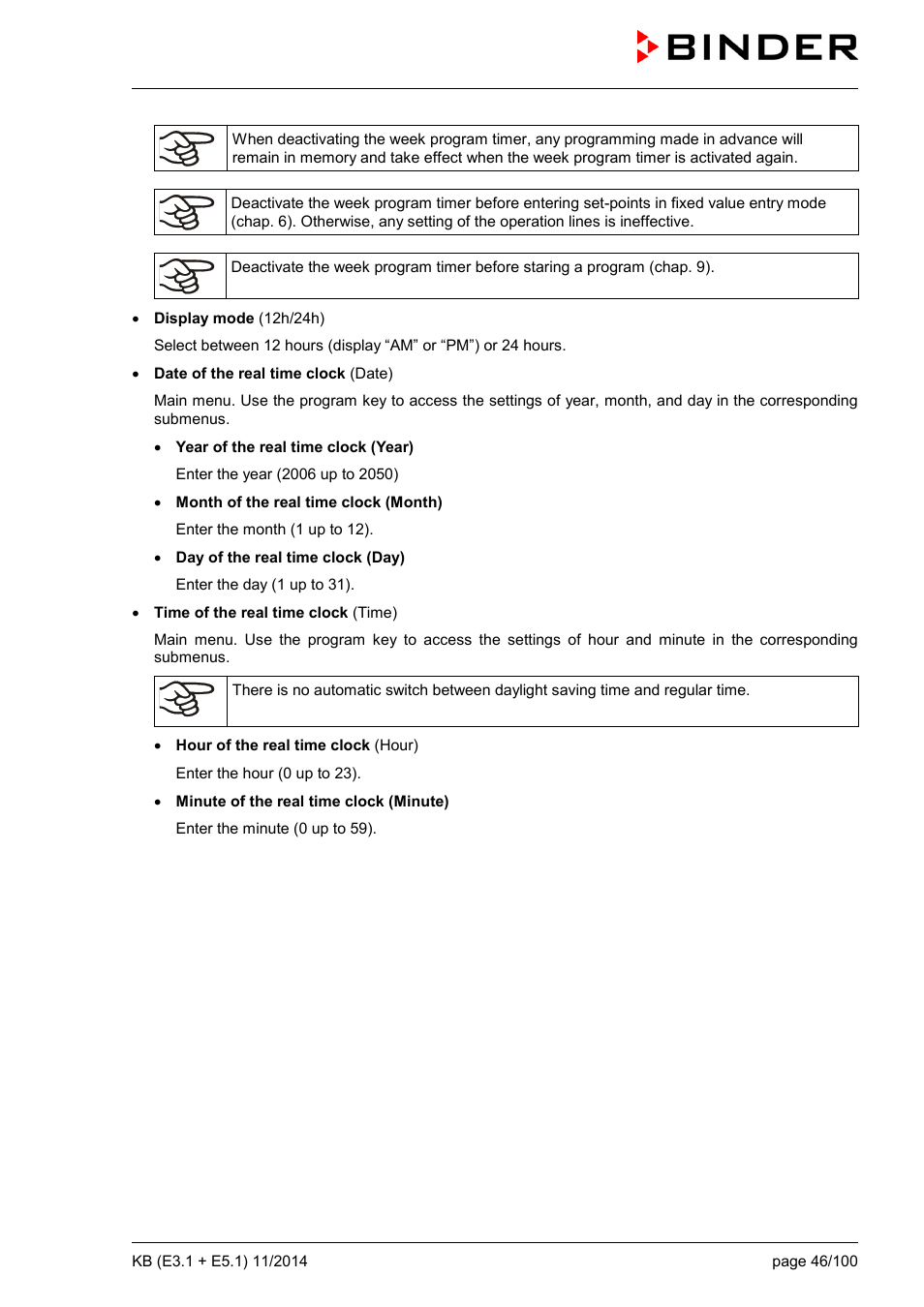 BINDER KB 23 User Manual | Page 46 / 101