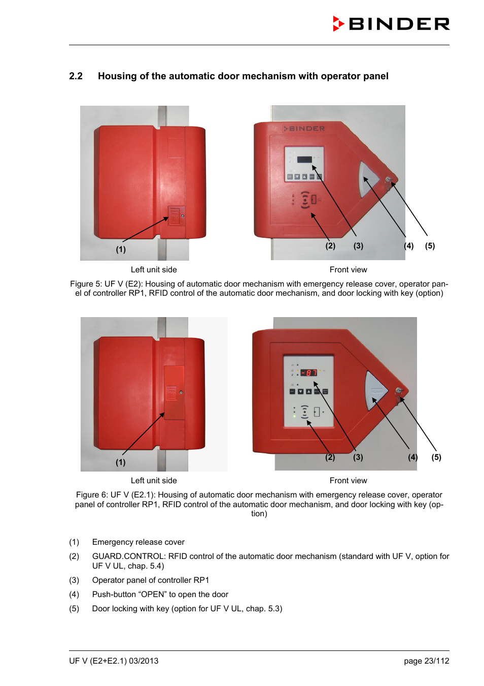 BINDER UF V 500 User Manual | Page 23 / 113