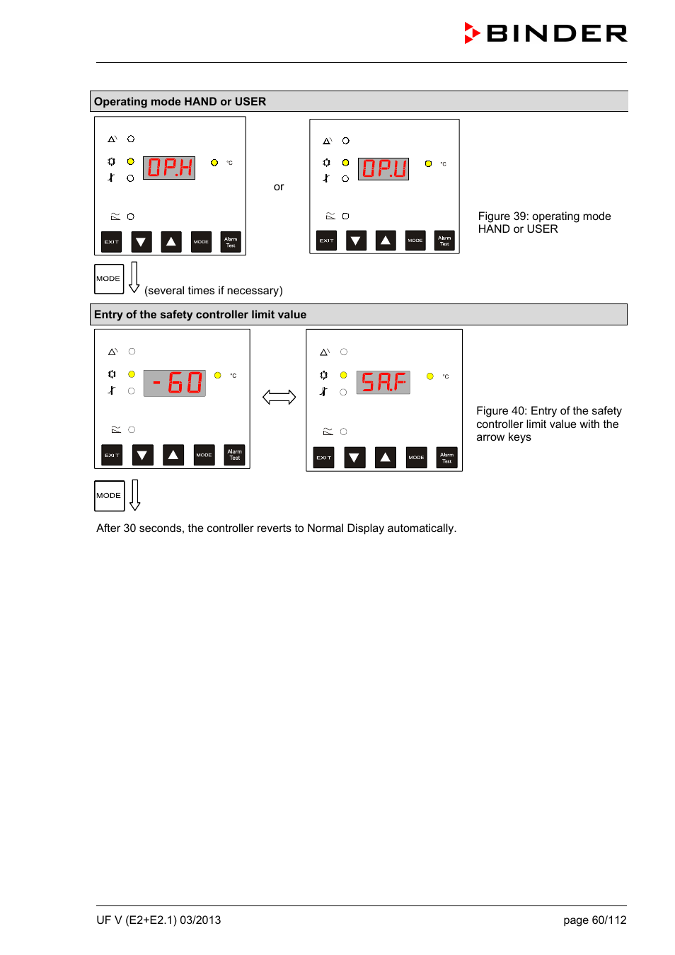 BINDER UF V 500 User Manual | Page 60 / 113