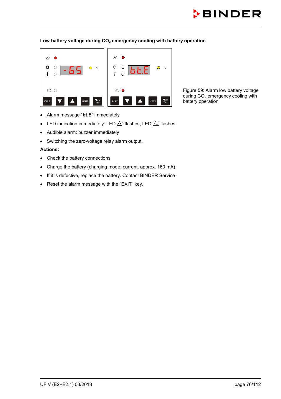 BINDER UF V 500 User Manual | Page 76 / 113