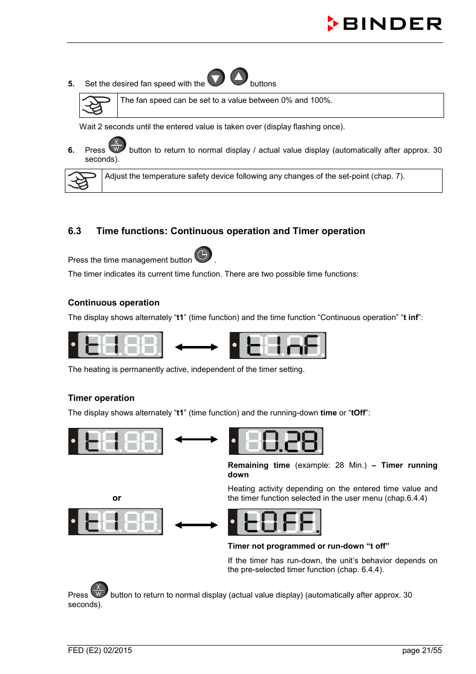 BINDER FED 53 User Manual | Page 21 / 55
