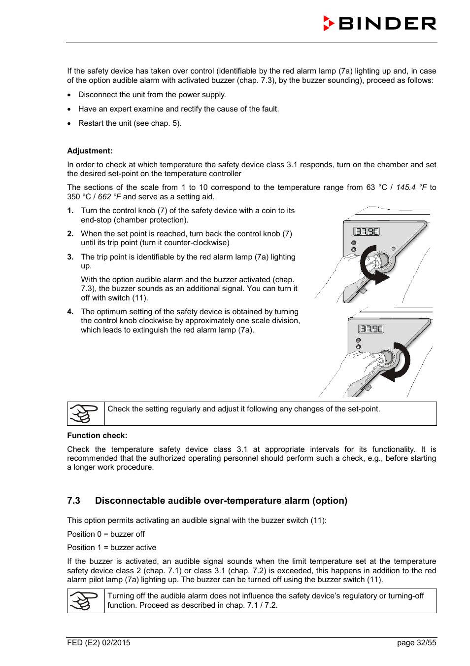 BINDER FED 53 User Manual | Page 32 / 55