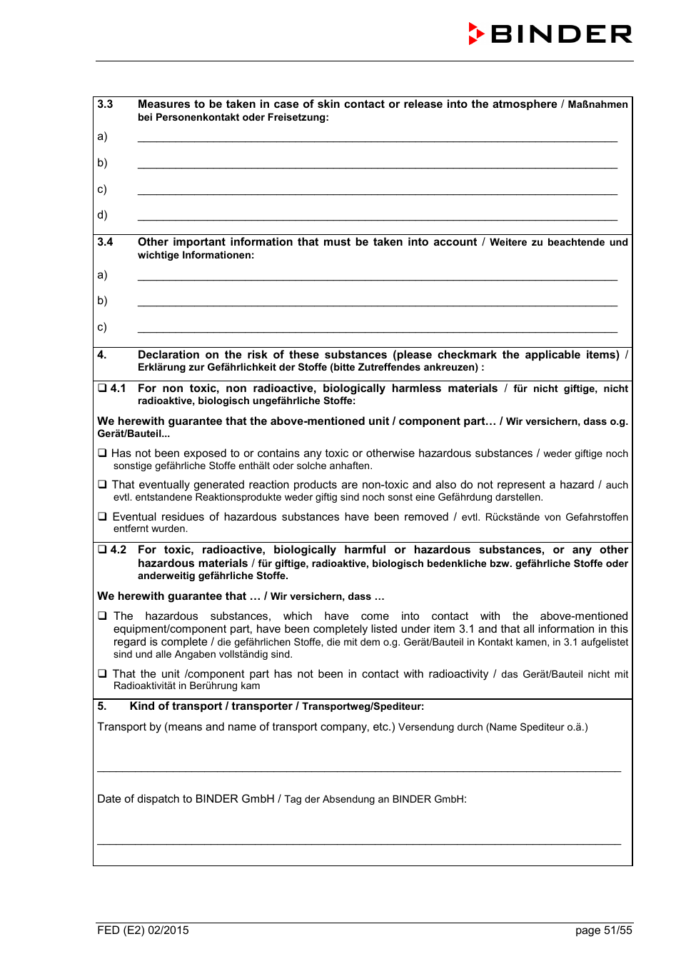 BINDER FED 53 User Manual | Page 51 / 55