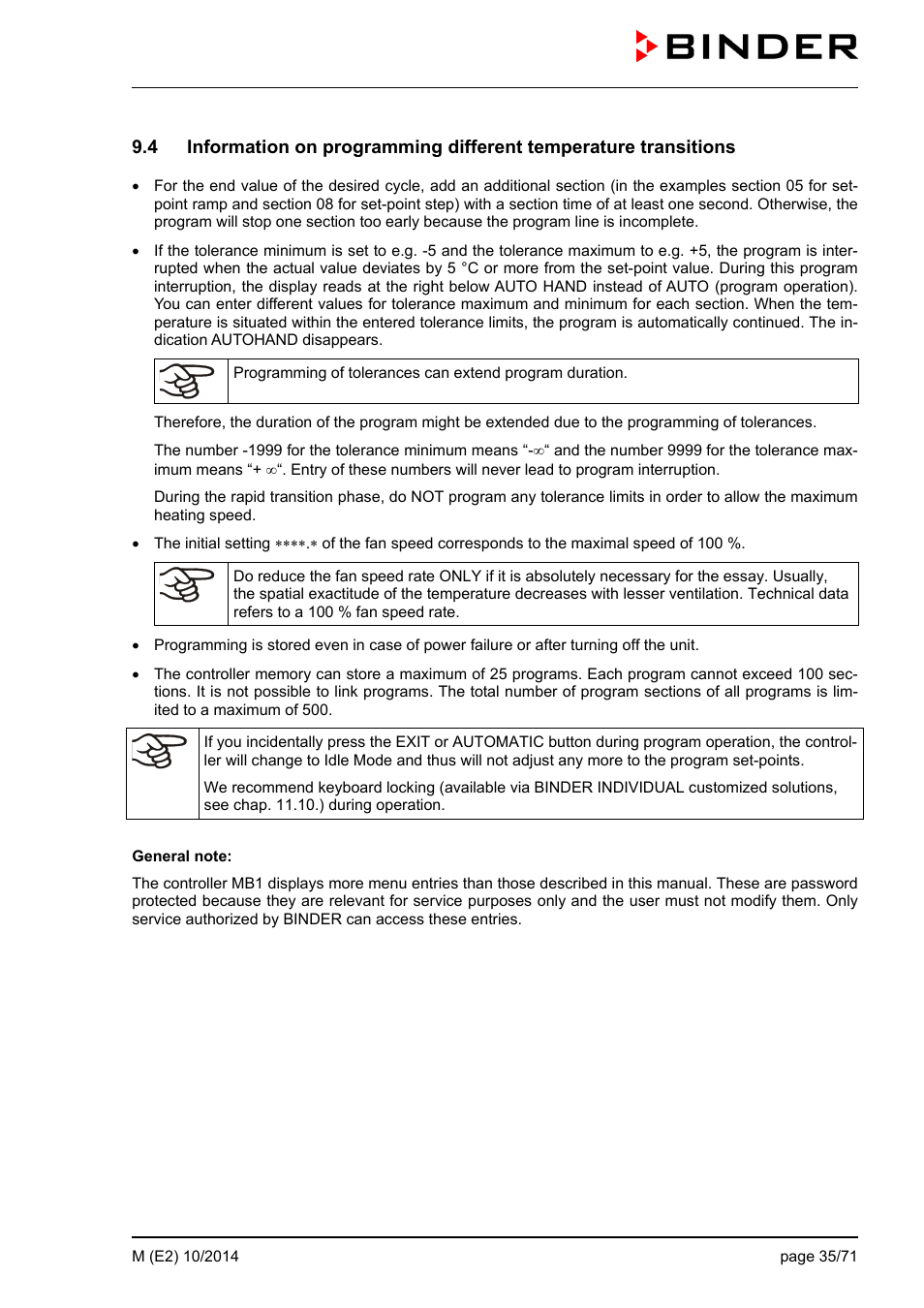 BINDER M 53 User Manual | Page 35 / 71