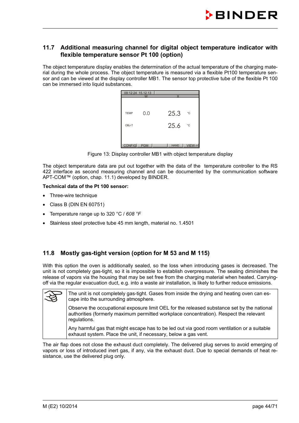 BINDER M 53 User Manual | Page 44 / 71