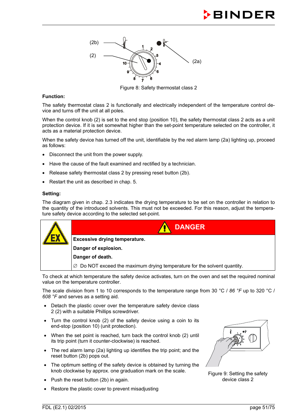 Danger | BINDER FDL 115 User Manual | Page 51 / 75