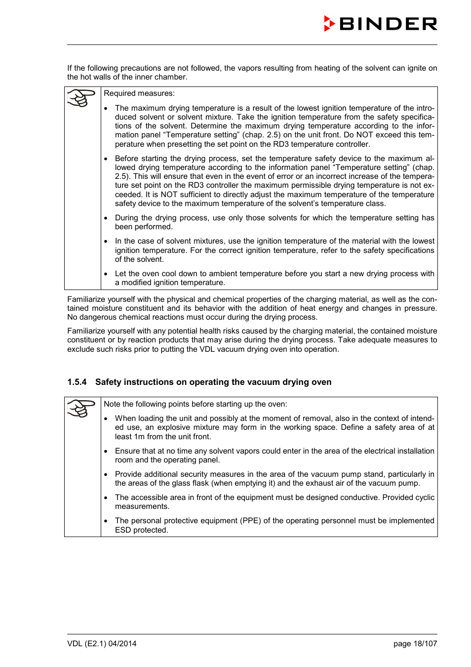 BINDER VD 23 User Manual | Page 18 / 107