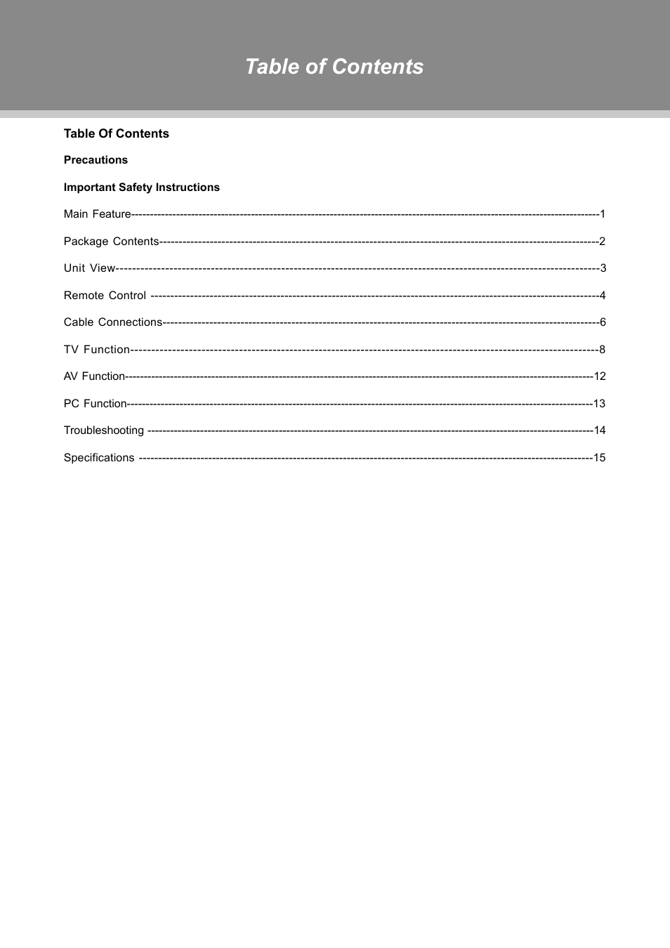 COBY TFTV1525 User Manual | Page 6 / 21