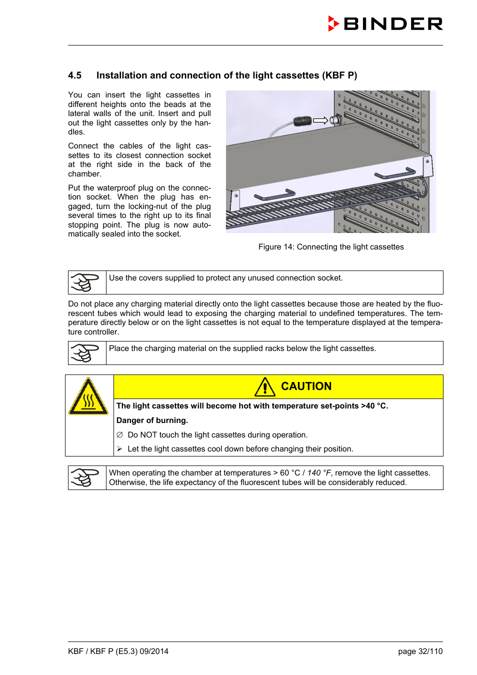 Caution | BINDER KBF 115 User Manual | Page 32 / 111