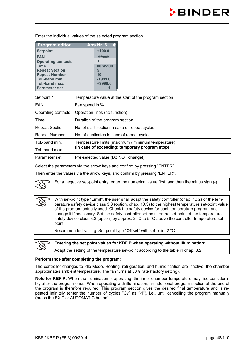 BINDER KBF 115 User Manual | Page 48 / 111