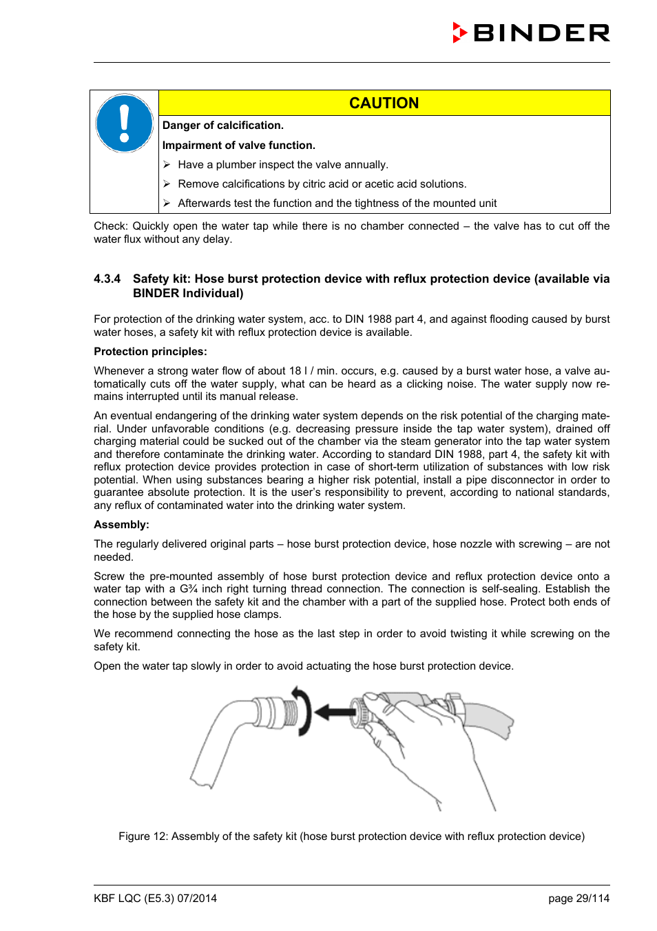 Caution | BINDER KBF LQC 240 User Manual | Page 29 / 115