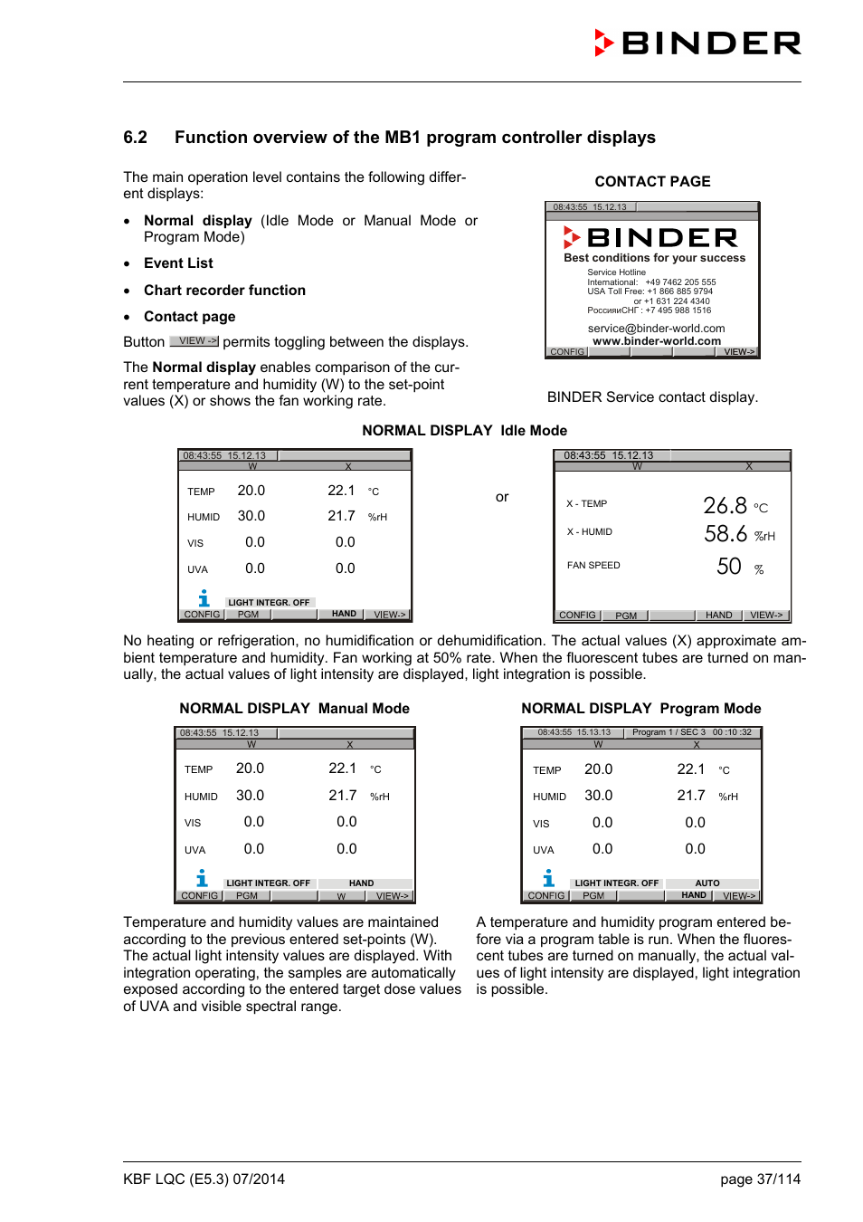 BINDER KBF LQC 240 User Manual | Page 37 / 115