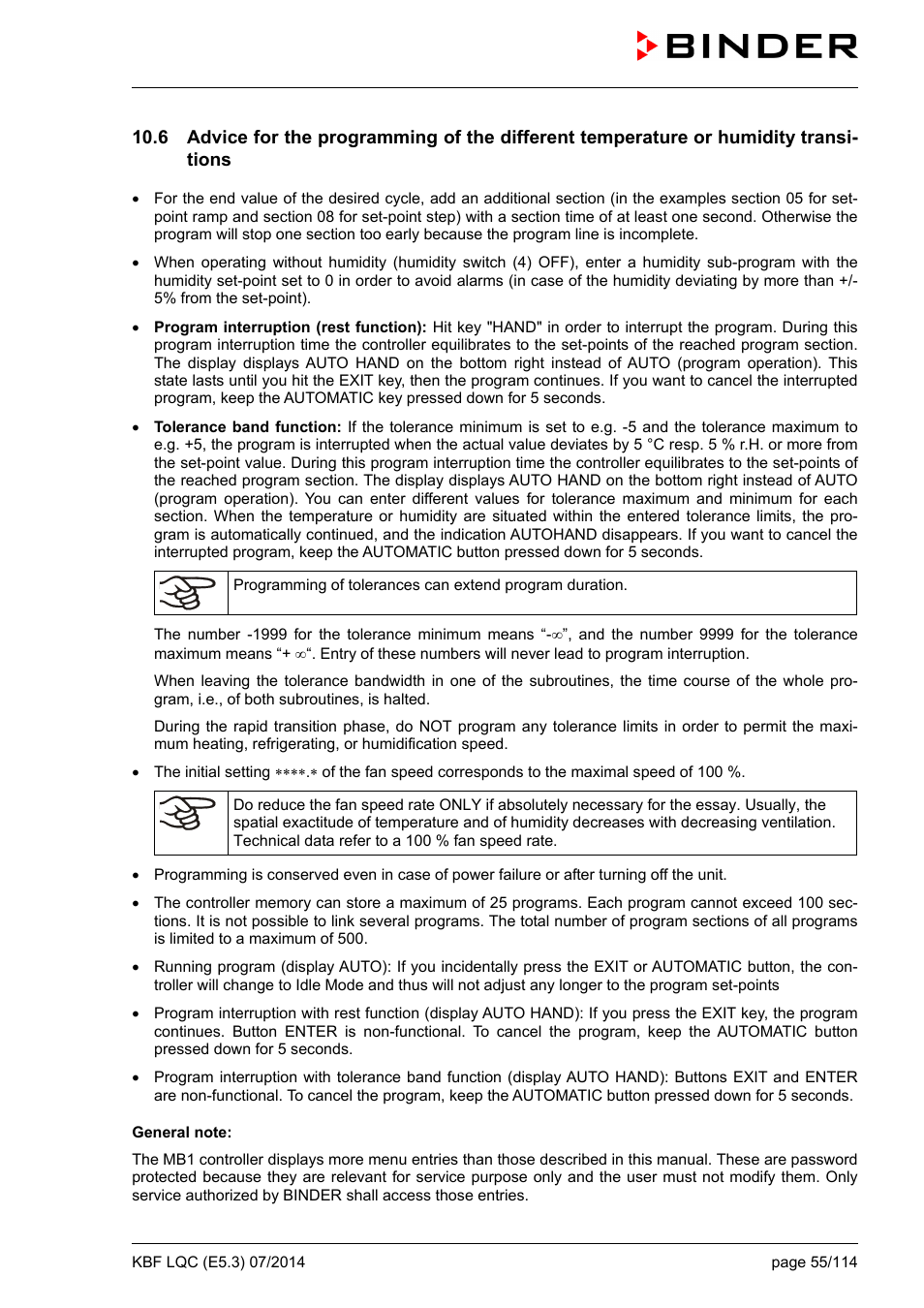 BINDER KBF LQC 240 User Manual | Page 55 / 115