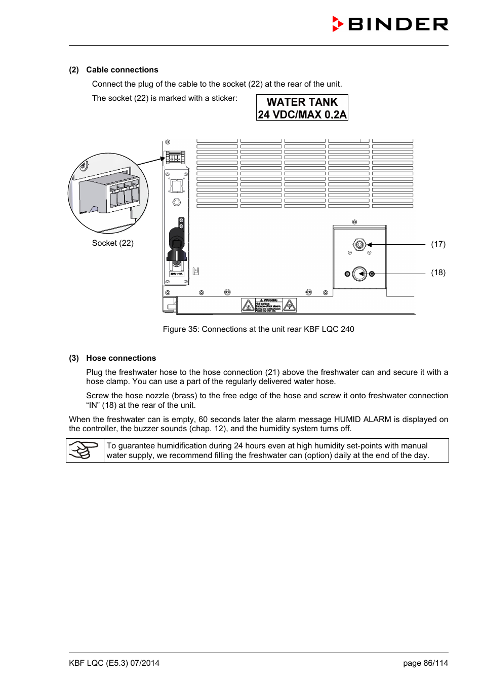 BINDER KBF LQC 240 User Manual | Page 86 / 115
