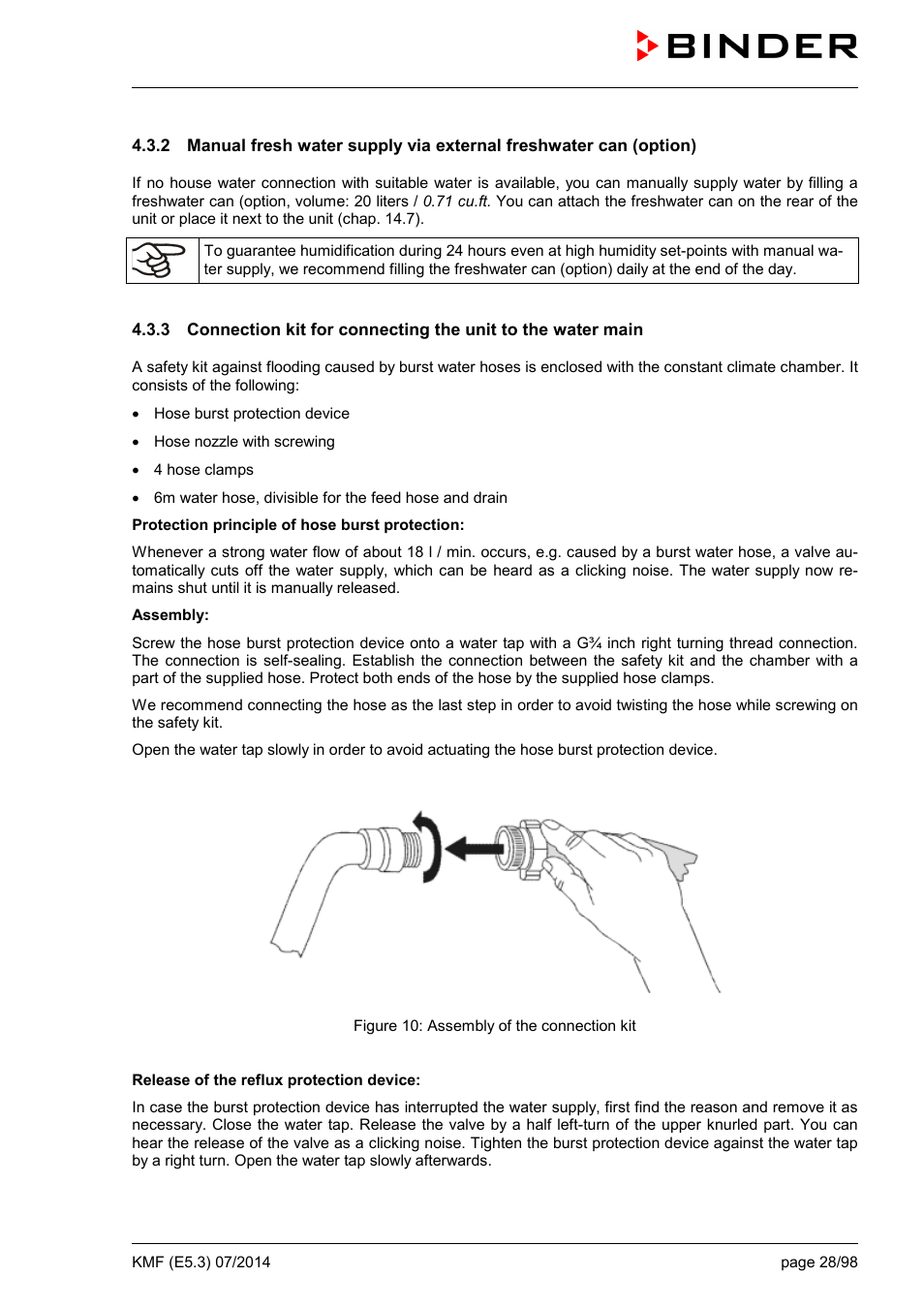BINDER KMF 115 User Manual | Page 28 / 99