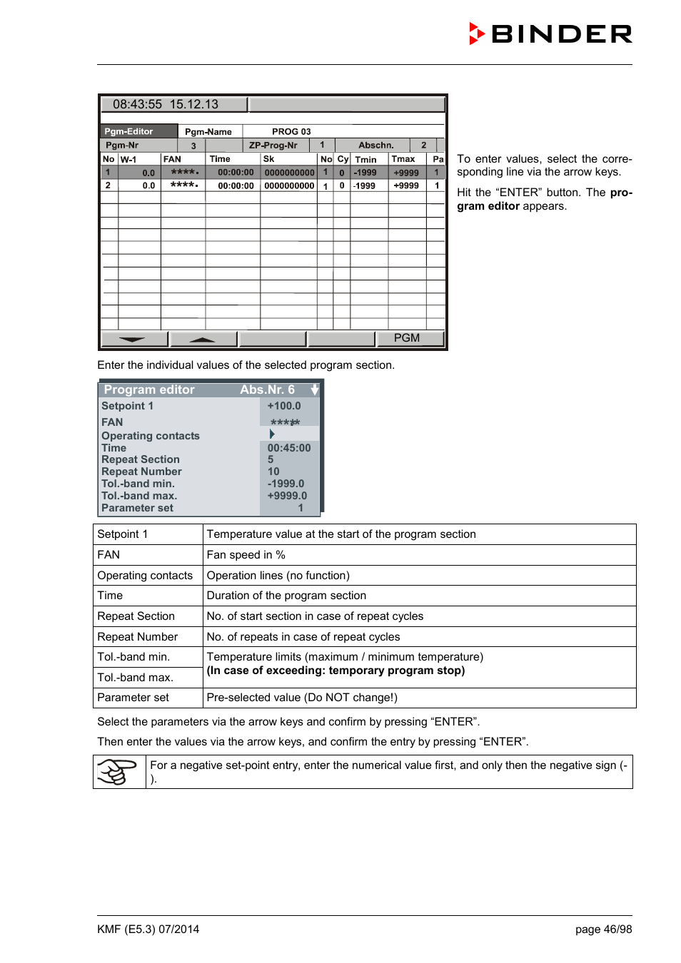 BINDER KMF 115 User Manual | Page 46 / 99