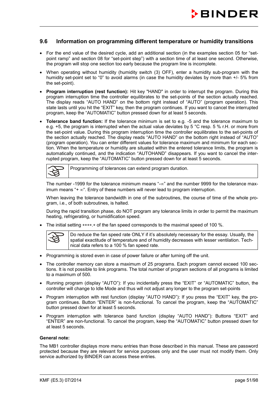 BINDER KMF 115 User Manual | Page 51 / 99