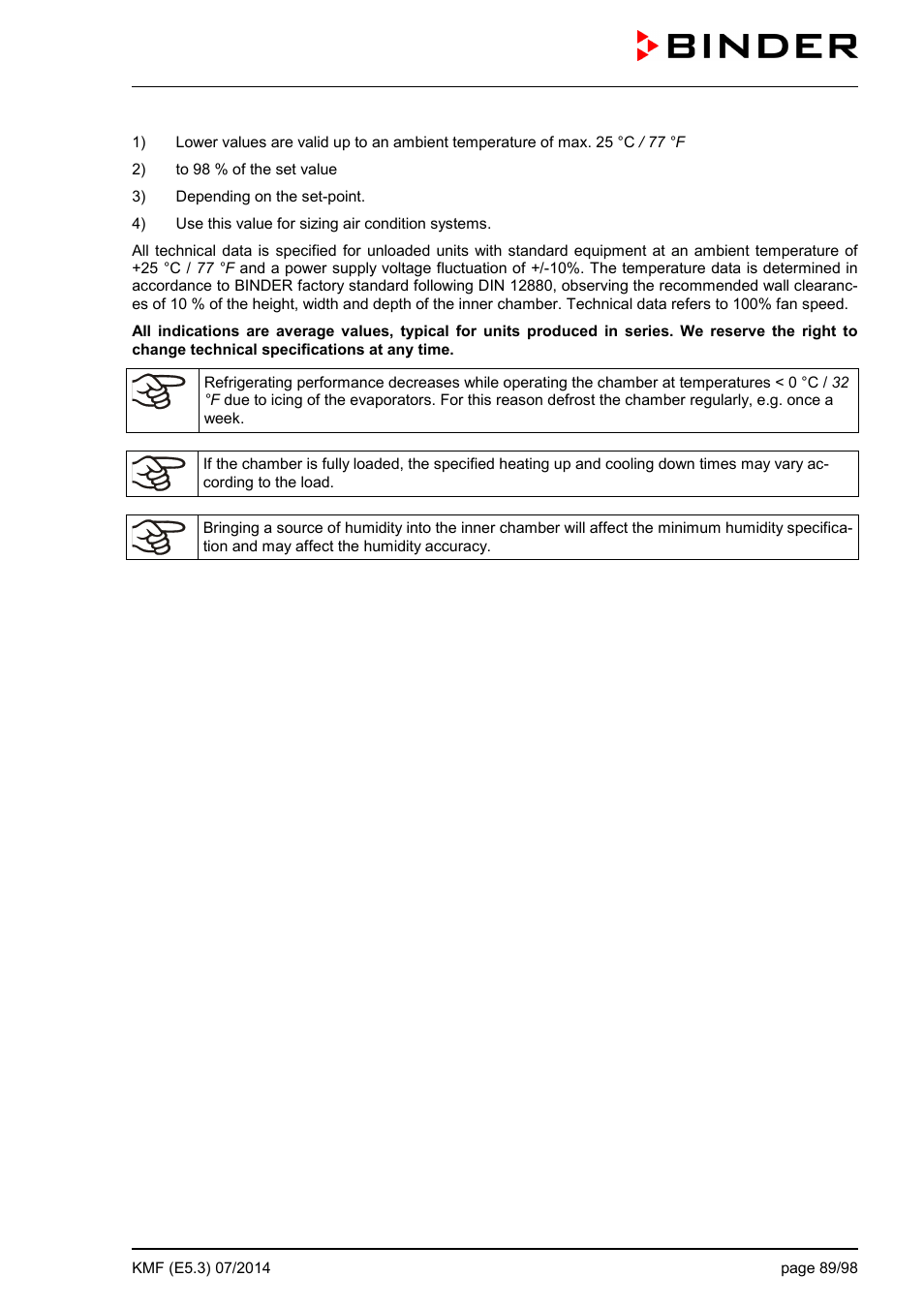 BINDER KMF 115 User Manual | Page 89 / 99