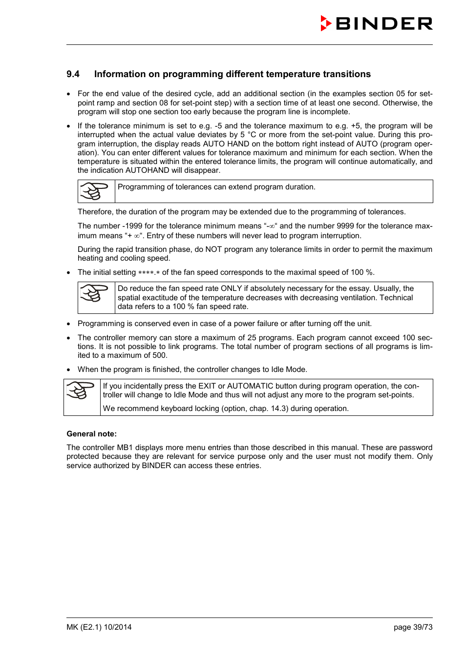 BINDER MK 53 User Manual | Page 39 / 73