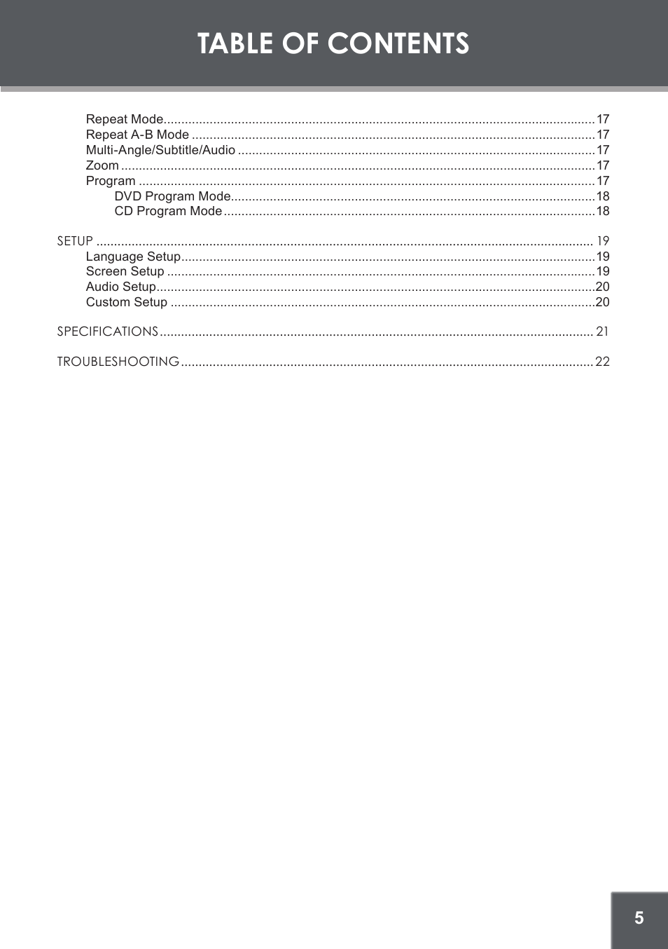 COBY DVD-514 User Manual | Page 5 / 24