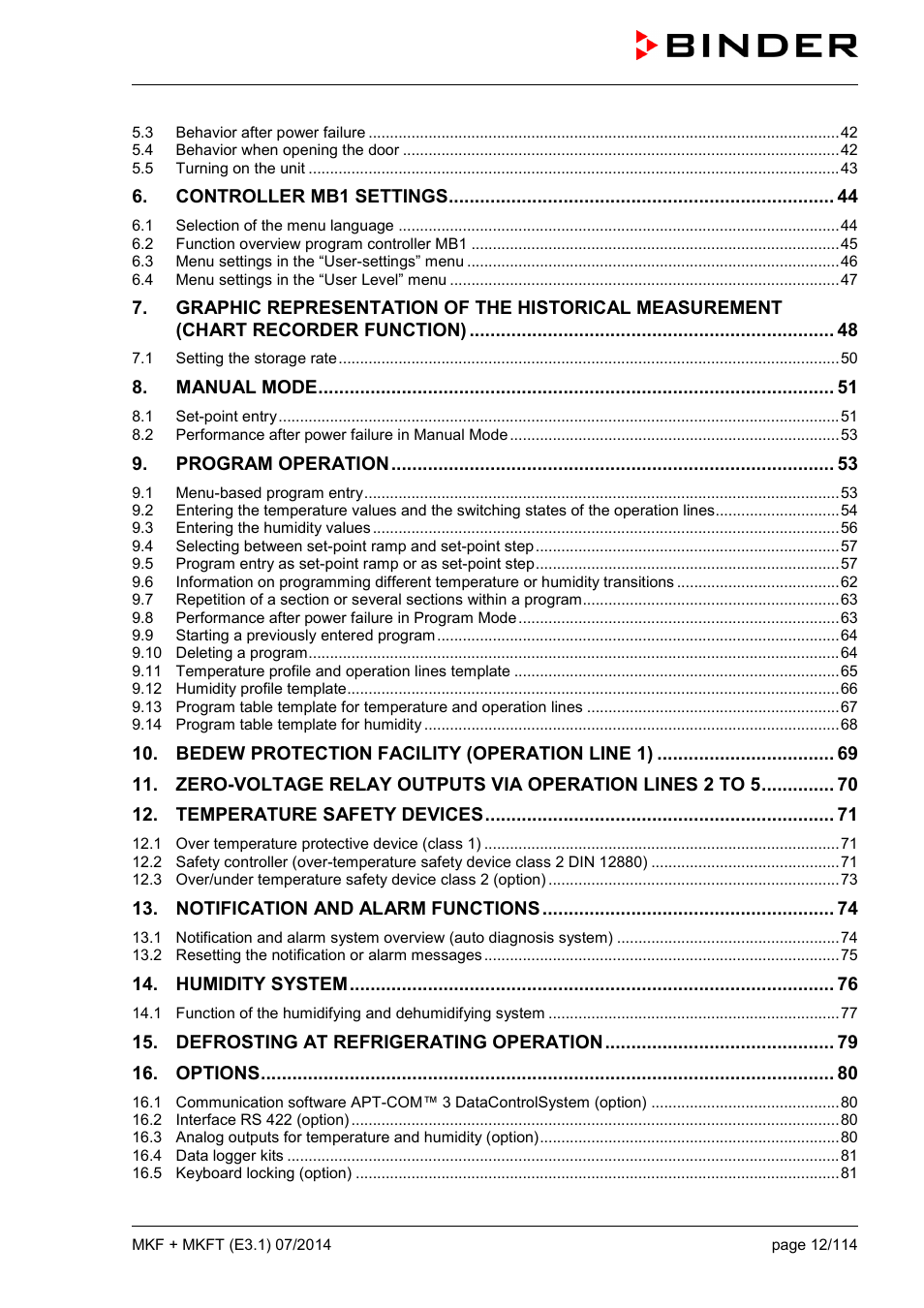 BINDER MK 115 User Manual | Page 12 / 115