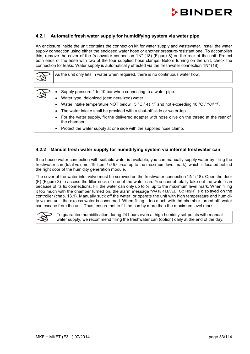 BINDER MK 115 User Manual | Page 33 / 115