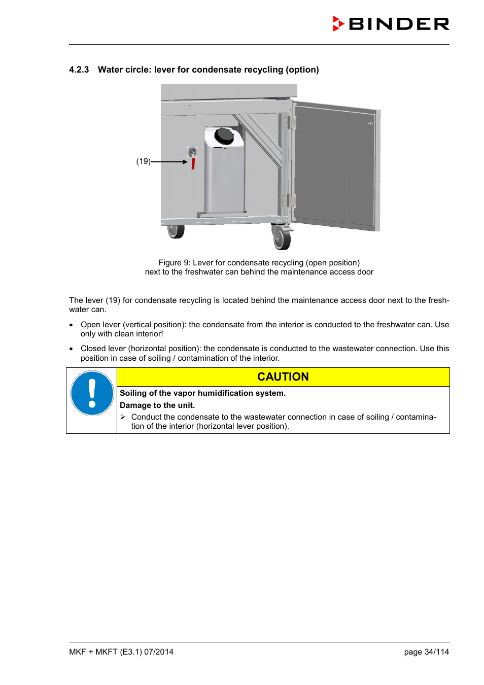 Caution | BINDER MK 115 User Manual | Page 34 / 115