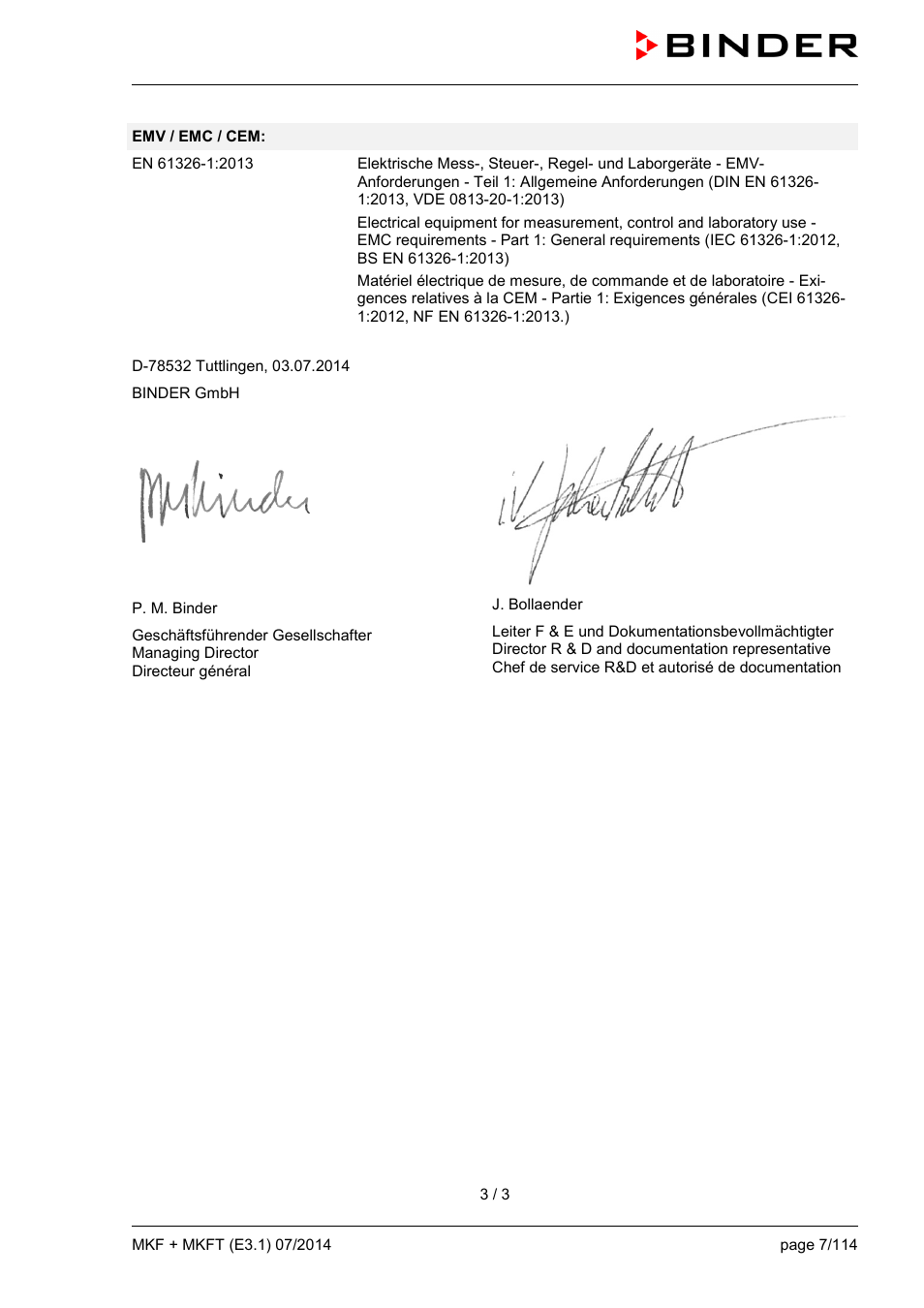 BINDER MK 115 User Manual | Page 7 / 115